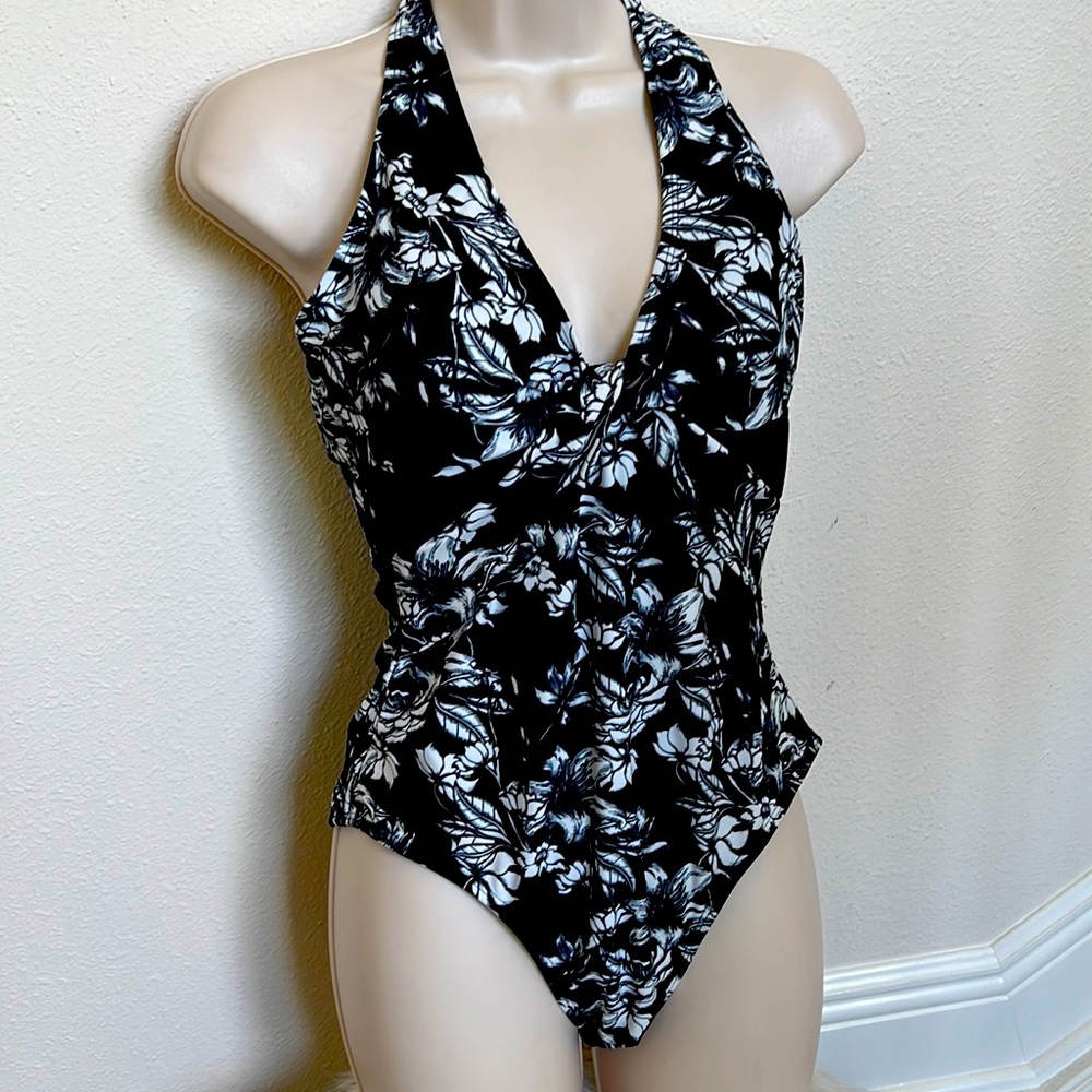 J Hara floral and mesh swimsuit